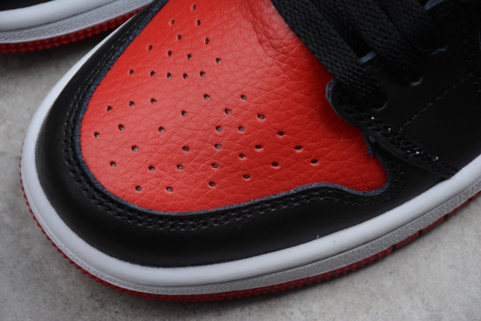 kids air jordan 1 retro high og banned bred black red 555088 001