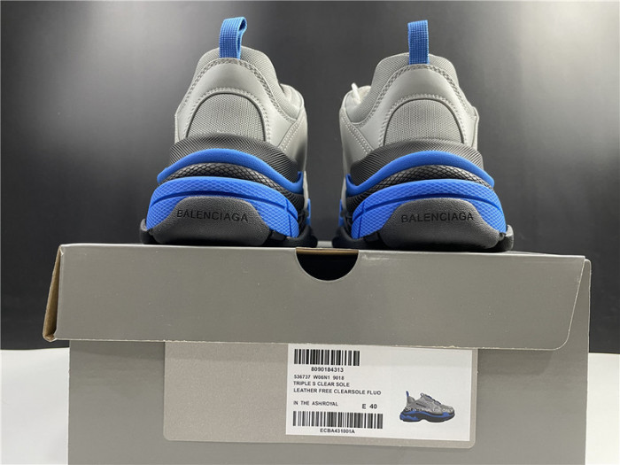 blcg sneaker triple.s.gomma grey blue 536737 w06n1 9018